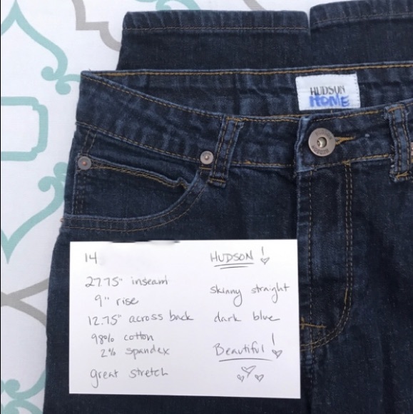 💙👖SUPER CUTE! HUDSON SKINNY STRAIGHT👖14 27.75” - Picture 6 of 8